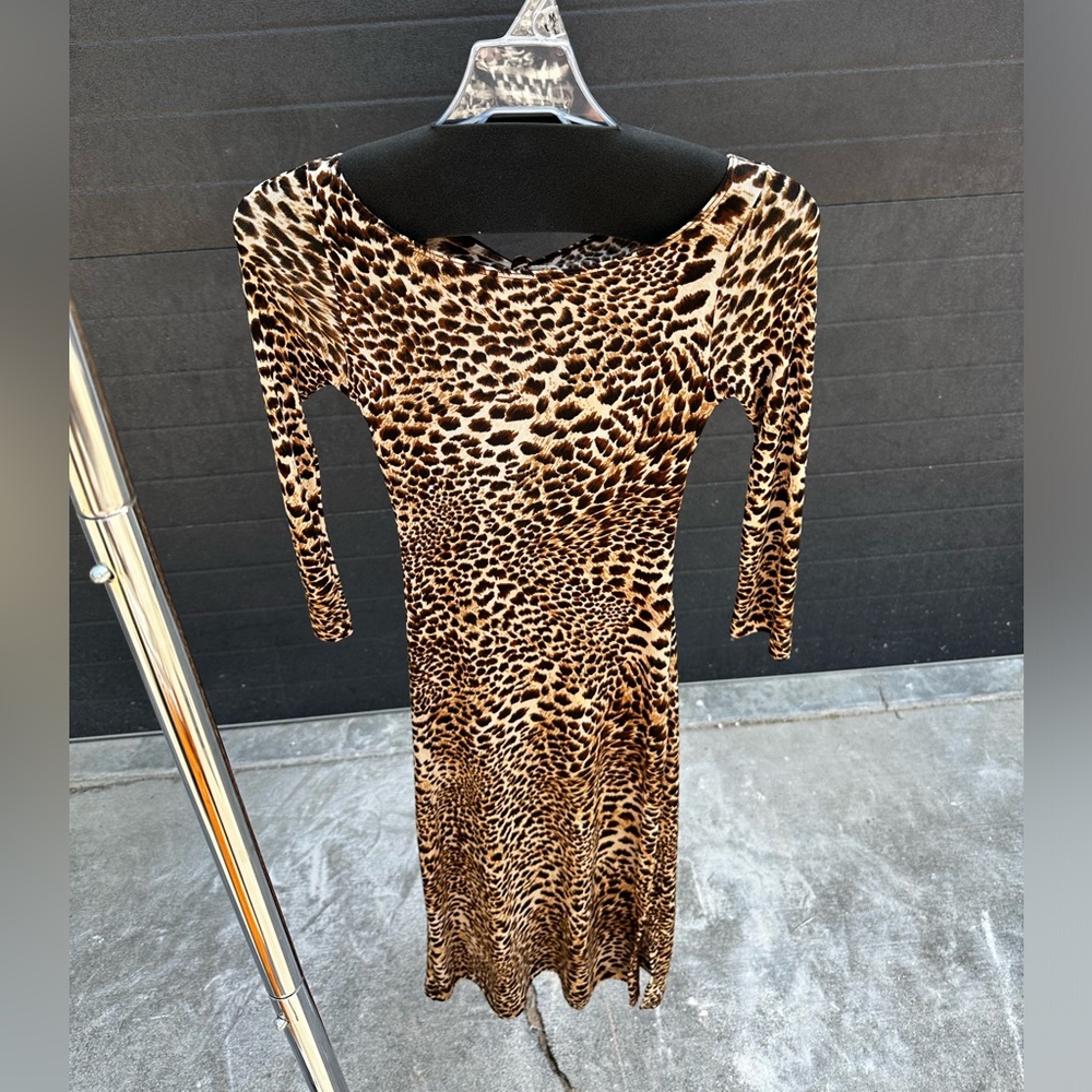90’s Vintage BCBG Leopard Backless Dress